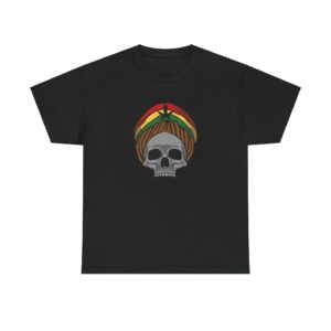 Front of Rasta Skull 420 shirt