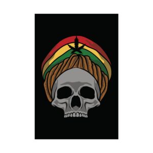 Rasta Skull Weed Poster (24x36)