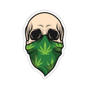 Bandana Skull Weed Stickers