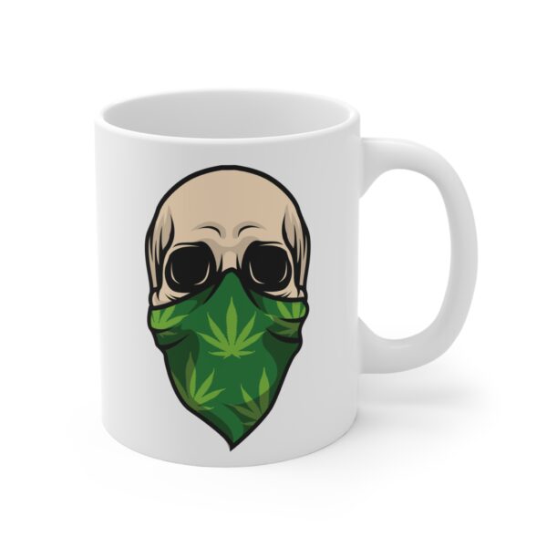 Bandana Skull Marijuana Coffee Mug - Image 3