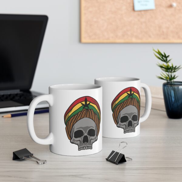 Rasta Skull Stoner Coffee Mug - Image 4