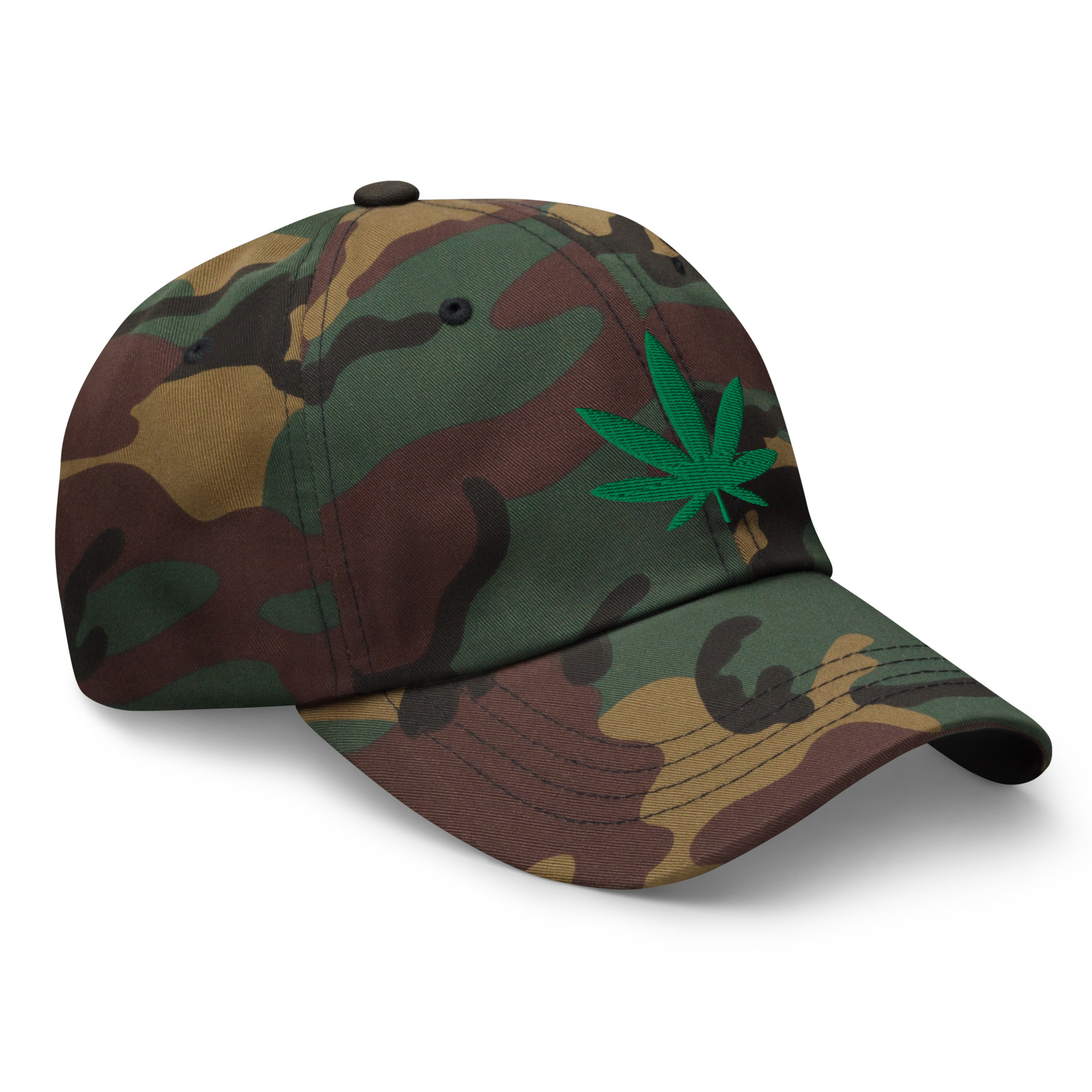 Camo Pot Leaf Dad Hat