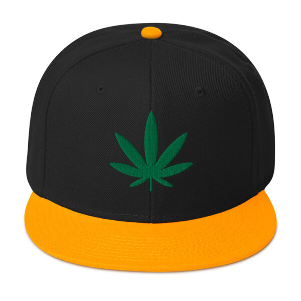 Weed Leaf Snapback Hat