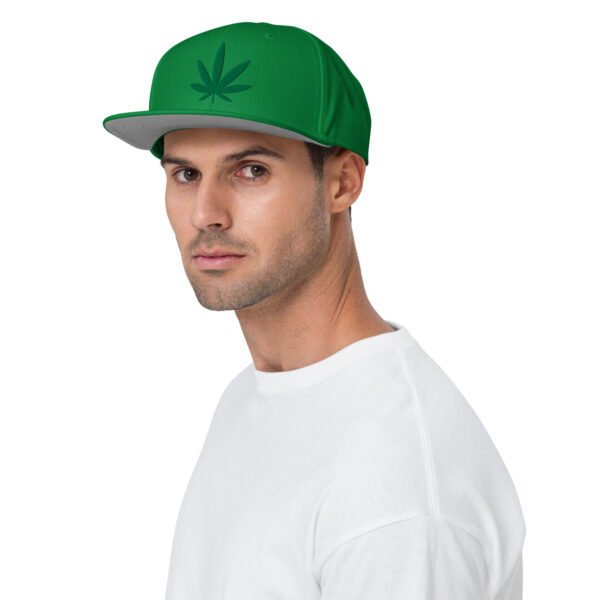 Cannabis Leaf Snapback Hat - Image 2